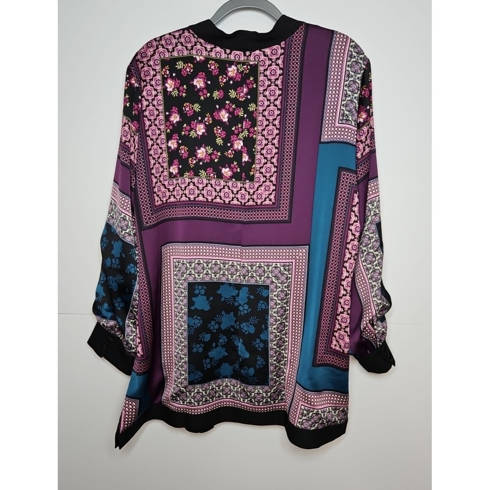 Chicos‎ Womens Patchwork Open Front Multicolor Cardigan Size 4 (XXL) NWT - Picture 4 of 9